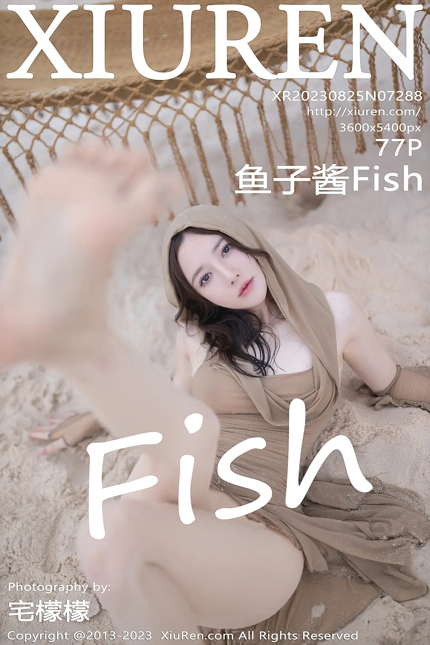 [XiuRen秀人网]No.7288_模特鱼子酱Fish沙滩场景性感咖啡色连衣裙秀曼妙身姿诱惑写真77P-秀人网 - XiuRen.Space